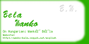 bela wanko business card